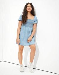 AE Denim Smocked Mini Dress