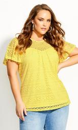 Serenity Sleeved Top - buttercup