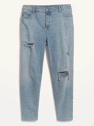 Extra High-Waisted Sky Hi Straight Secret-Slim Pockets Plus-Size Button-Fly Ripped Jeans