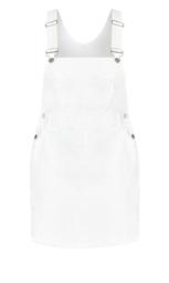 Denim Bib Dress - white