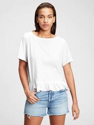 Vintage Cropped Ruffle T-Shirt