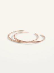 Gold-Toned Wire-Wrapped Cuff Bracelets 2-Pack for Women