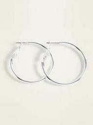 Silver-Toned Hoop Earrings for Women