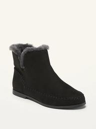 Water-Repellent Faux-Suede Ankle Boots for Women