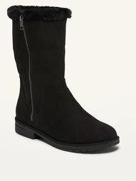 Water-Repellent Faux-Fur Lined Ankle Boots for Women