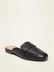 Faux-Leather Driving Mule Flats for Women
