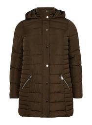 **DP Curve Brown Long Padded Hooded Coat
