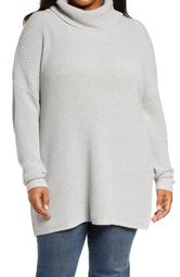 Oversize Turtleneck Tunic Sweater