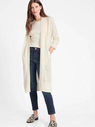 Linen Blend Long Cardigan Sweater