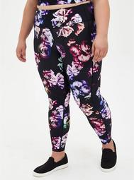 Black & Multi Floral Wicking Active Legging With Pockets