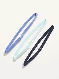 Thin Non-Slip Performance Headbands 3-Pack for Adults