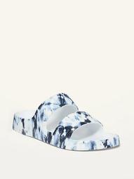Printed Double-Strap Slide Sandals for Women