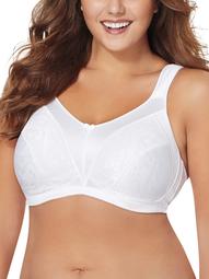 Just My Size Women's Plus Size Cushion Strap Minimizer Wirefree Bra in White, Style 1979