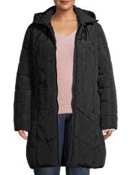 Big Chill Women's Plus Size Hooded Maxi Length Quilt Puffer