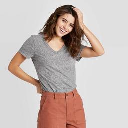 Women's Short Sleeve V-Neck T-Shirt - Universal Thread™ Heather Gray