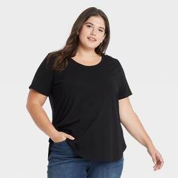 Women's Plus Size Essential Relaxed Scoop Neck T-Shirt - Ava & Viv™