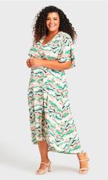 Viv Wrap Print Maxi Dress - green