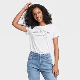 Women's Bride-to-Be Eventually Short Sleeve Graphic T-Shirt - White