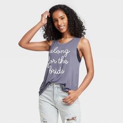 Women's Along for the Bride Graphic Tank Top - Gray