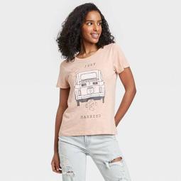 Women's Just Married Short Sleeve Graphic T-Shirt - Peach