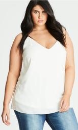 Ivory Simple Double Layer Chiffon Camisole
