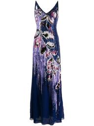 sequin embellished peony dress