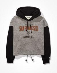 Tailgate Women's San Francisco Giants Colorblock Cropped Hoodie