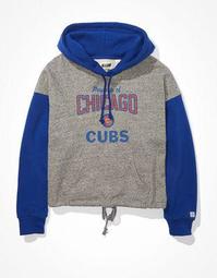 Tailgate Women's Chicago Cubs Colorblock Cropped Hoodie