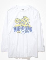 Tailgate Women's Michigan Wolverines Oversized Long-Sleeve T-Shirt