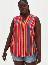 Harper - Multicolor Stripe Gauze Sleeveless Tunic
