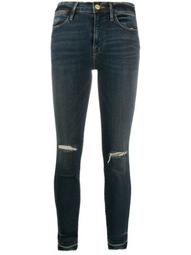 mid rise distressed skinny jeans