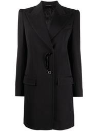 safety pin-detail fitted coat