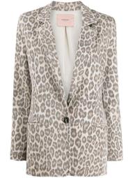 leopard print single-breasted blazer