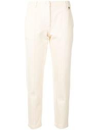 high-waisted pleat detail cropped trousers