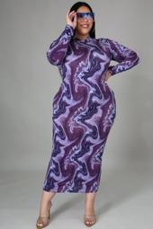 Plum Swirl Maxi Dress