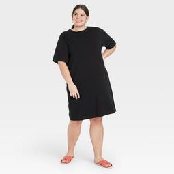 Women's Elbow Sleeve Knit T-Shirt Dress - A New Day™