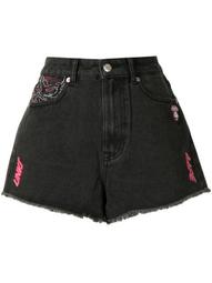 high-rise embroidered shorts
