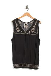 Embroidered V-Neck Tank Top