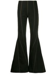 topstitch flared trousers