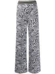 zebra-print knit flared trousers