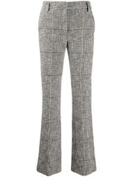 houndstooth check straight leg trousers