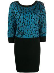leopard-spot knitted dress