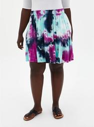 Purple Tie-Dye Super Soft Tiered Mini Circle Skirt