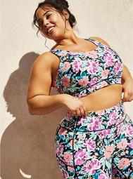 Pink & Purple Floral Wicking Active Sports Bra