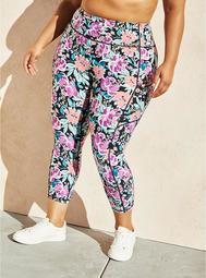Pink & Purple Floral Wicking Active Legging