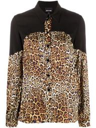 leopard-print contrast shirt