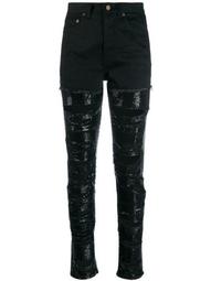sequin-embellished ripped skinny jeans