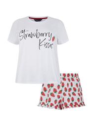 **DP Curve Multi Colour Strawberry Print Pyjama Set