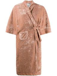 distressed robe-coat