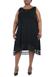 Sleeveless High-Low Crochet Hem Dress